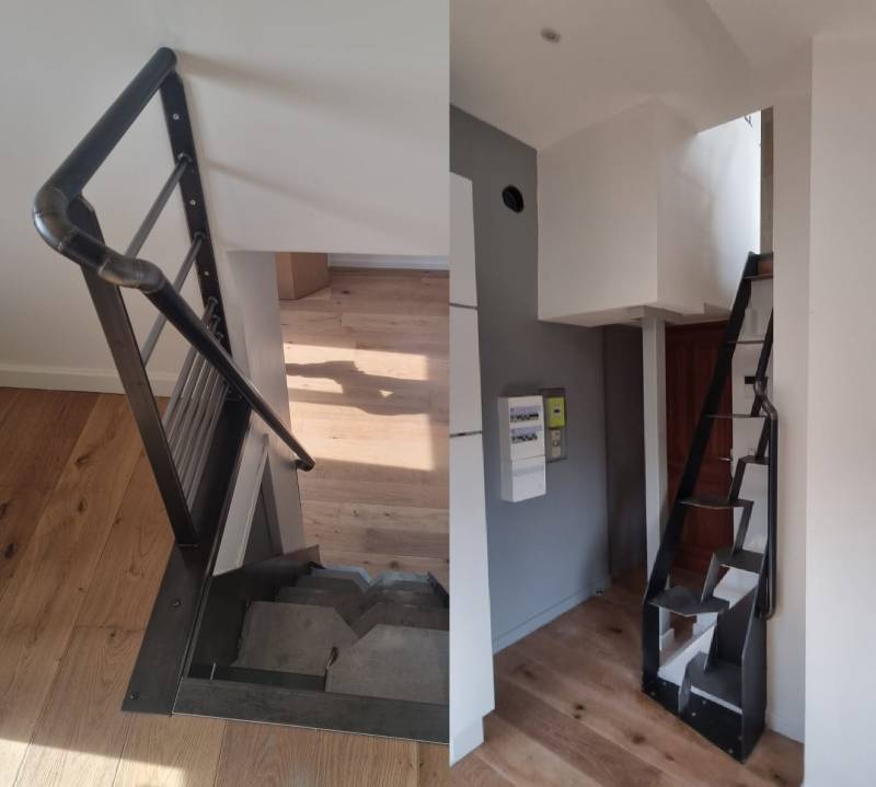 Garde-corps acier 60x10 mm galvanisé à chaud et thermolaqué RAL7024, design moderne et sécurisant