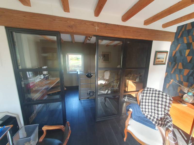 Cloison verrière bureau acier et verre sur mesure
