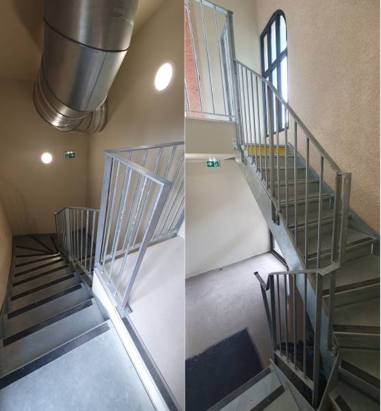 Aménagement sur mesure d'espaces de coworking avec 2 escaliers sur Lyon