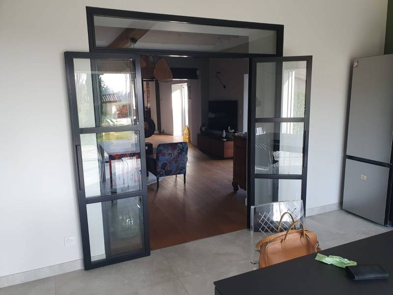 Verrière cuisine avec imposte – fabrication française